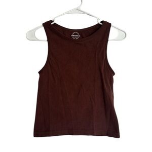 One Step Ahead Fitted Brown Tank Top